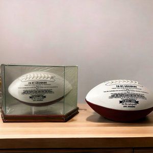 Wood Display Case with American Football Gift for Your Grandson.